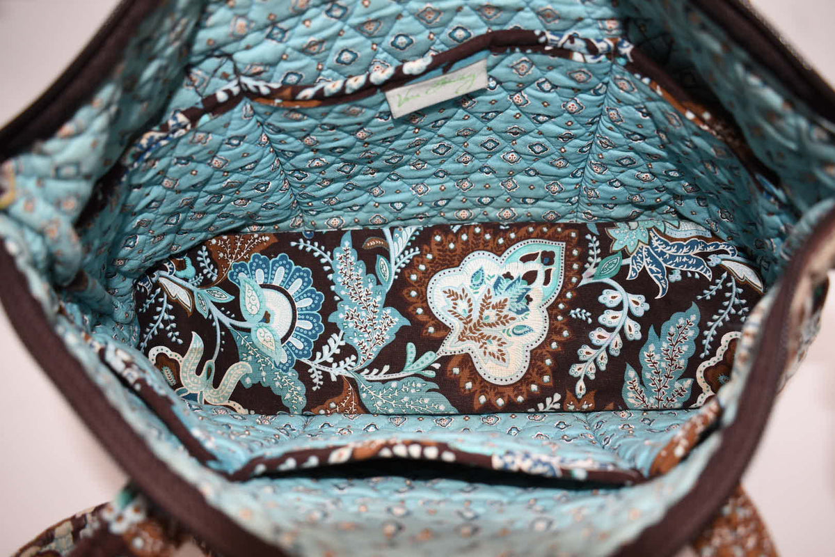 Vera Bradley Large Betsy Shoulder Tote Bag in "Java Blue" Pattern