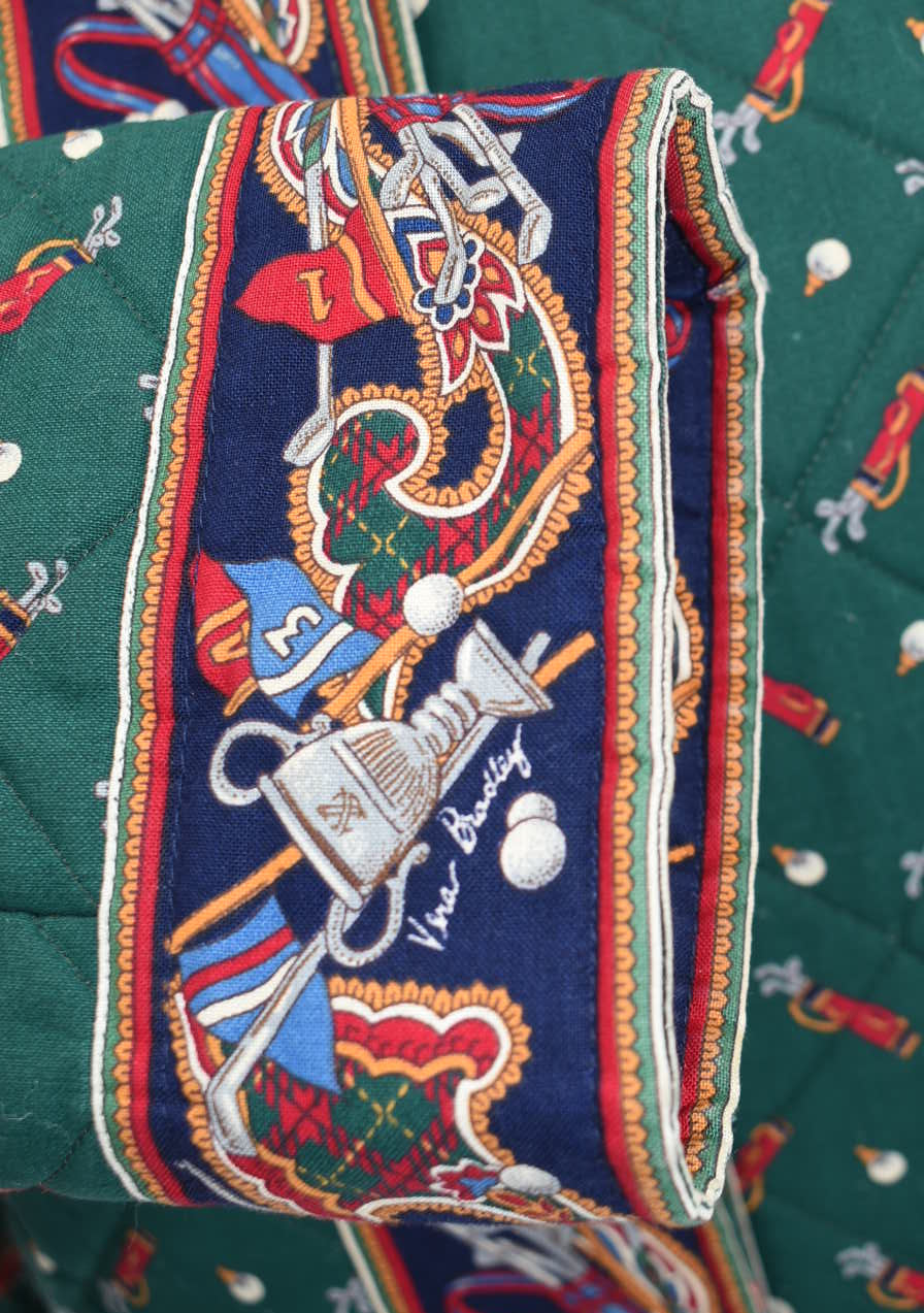 Vintage Vera Bradley Quilted Medium Jacket in "Golf Green-1995" Pattern