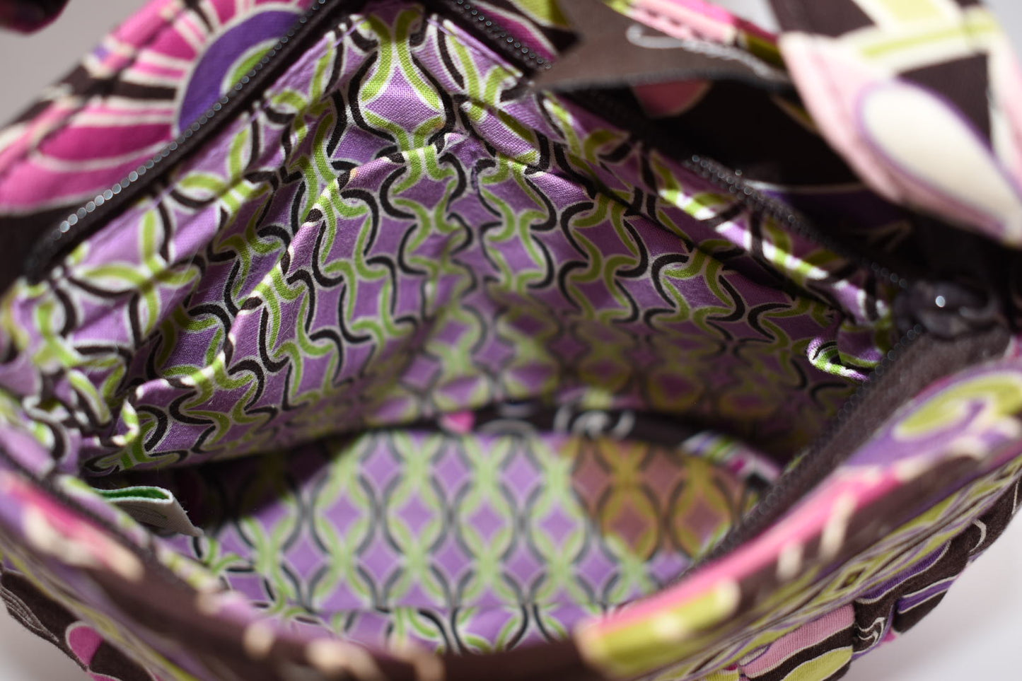 Vera Bradley Hannah Small Pleated Bag in "Purple Punch" Pattern