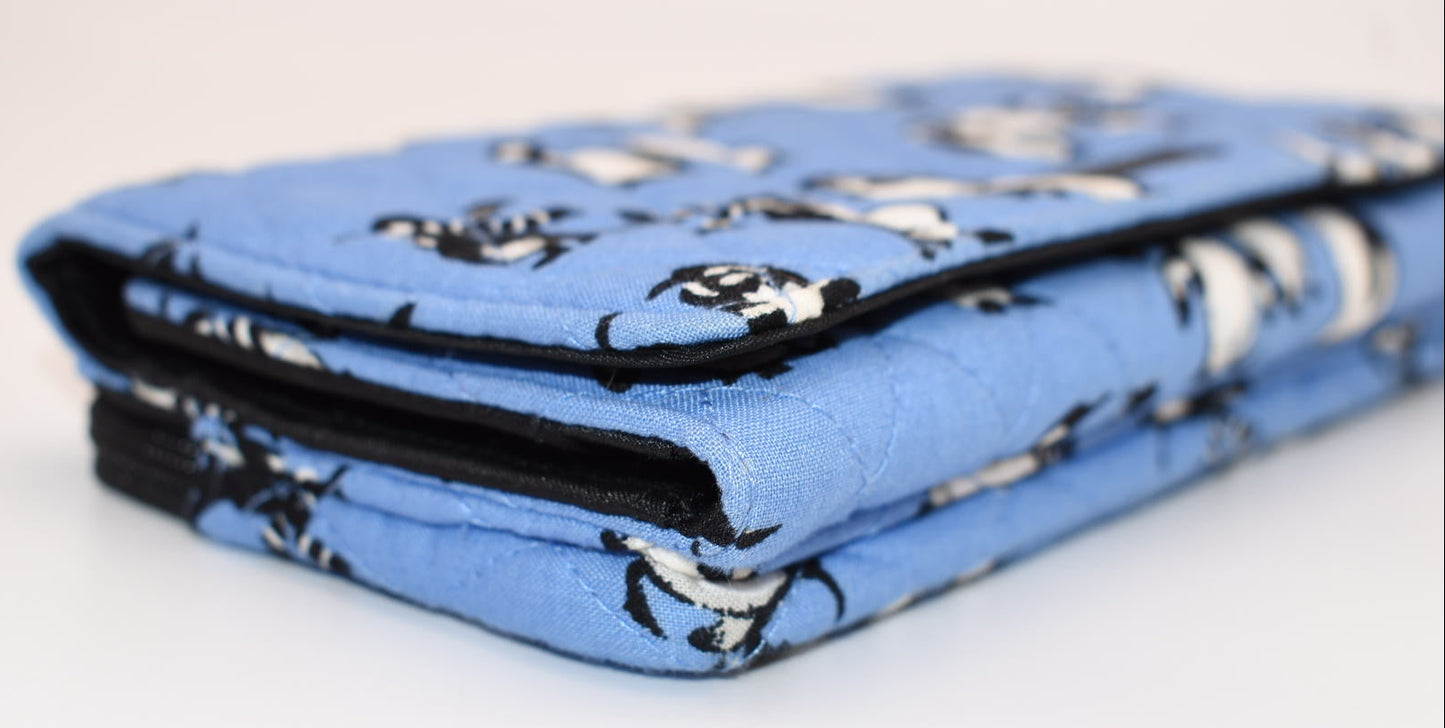 Vera Bradley Wallet Crossbody Bag in "Playful Penguins - Blue" Pattern