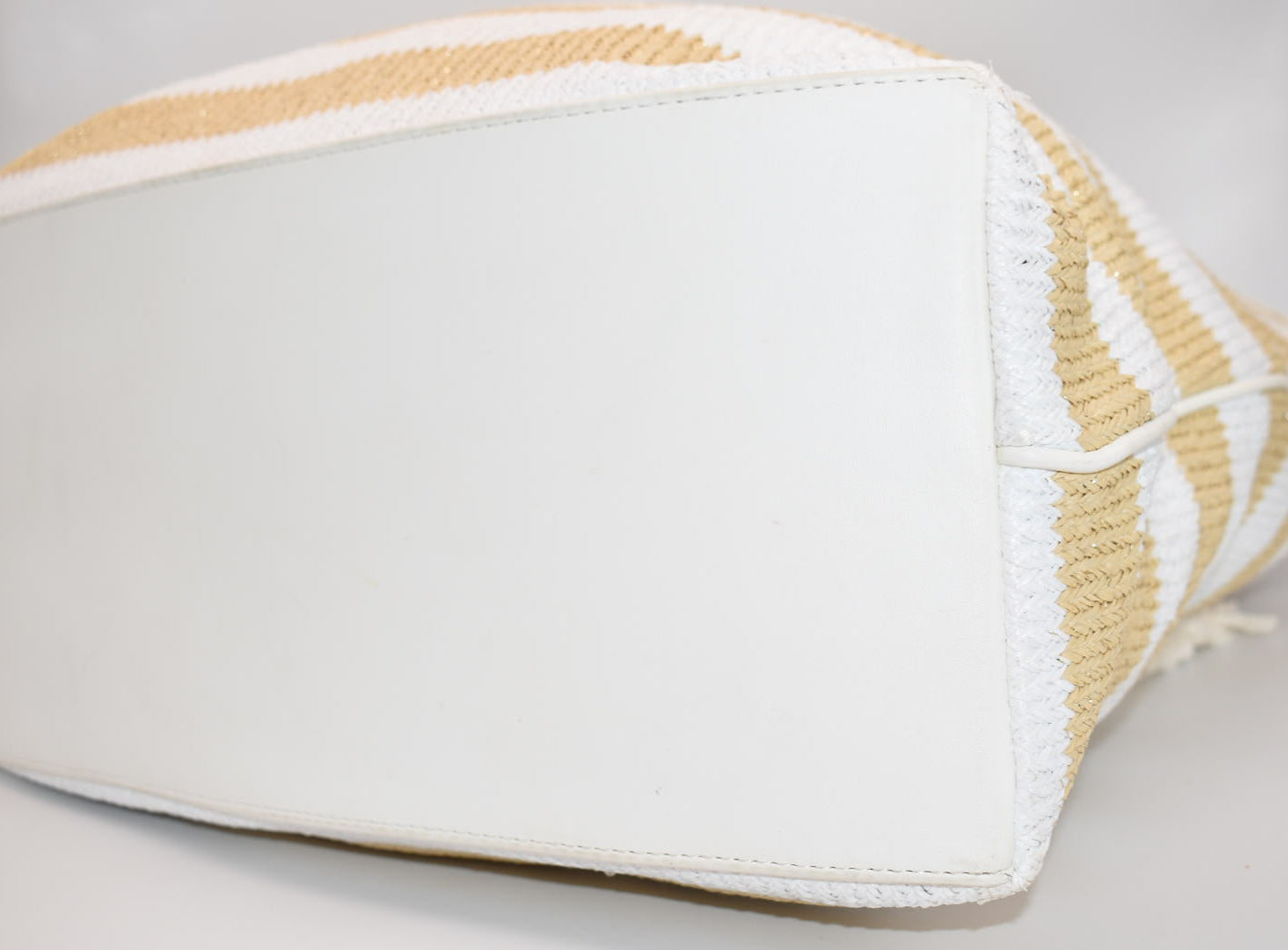 Vera Bradley Woven Neutral Straw Tote Bag