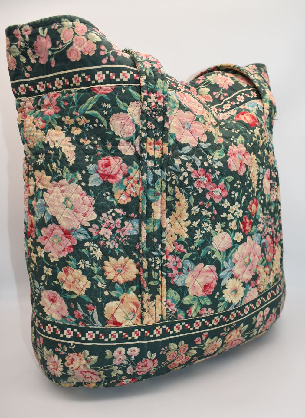 Vintage Vera Bradley Large Vera Tote Bag in "Springtime" Pattern