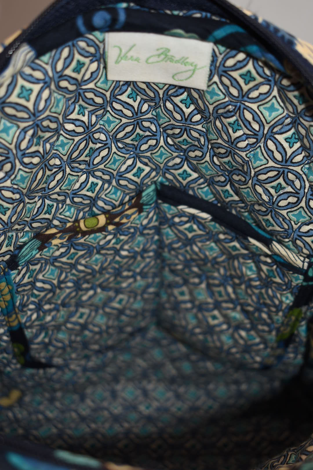 Vera Bradley Small Quilted Cotton Backpack in "Mod Floral- Blue" Pattern
