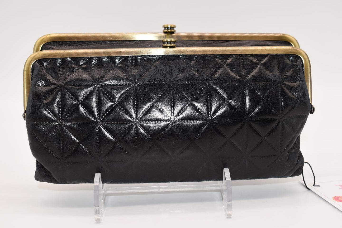 HOBO INTL Lauren Clutch Wallet in Black Embossed Leather