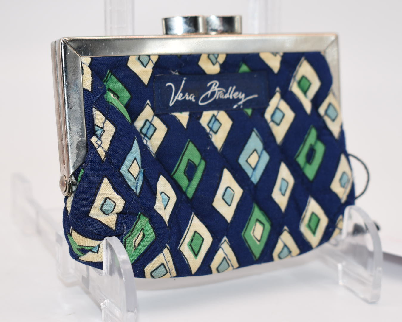 Vera Bradley Kisslock Coin Wallet in "Mediterranean Blue- Opposite" Pattern