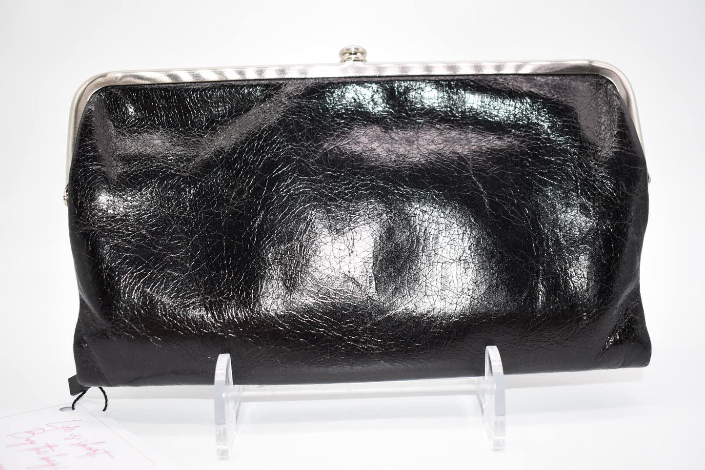 HOBO Lauren Clutch -Wallet in Black Polished Leather