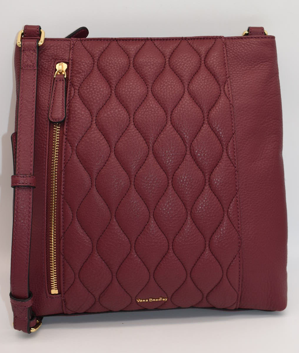 Vera Bradley Quilted Leather Molly Crossbody Bag in "Claret" Color