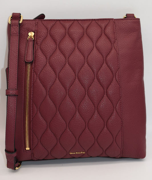 Vera Bradley Quilted Leather Molly Crossbody Bag in "Claret" Color