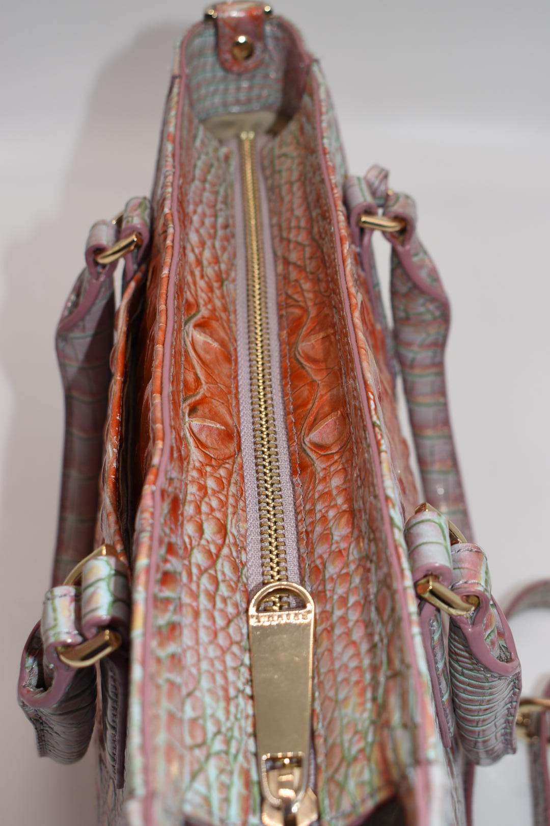 Brahmin Small Ashlee Satchel Bag in Flirty Ombre Melbourne