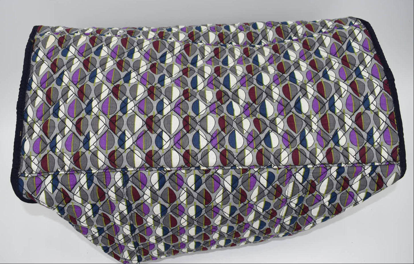 Vera Bradley Medium Quilted Microfiber Duffel Bag in Navy Blue