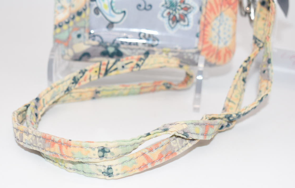 Vera Bradley Zip ID Lanyard in "Citrus Paisley" Pattern