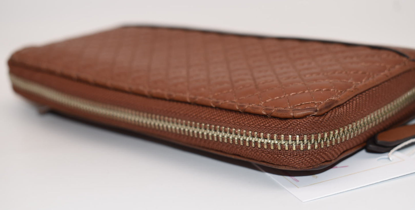 Vera Bradley Carryall RFID Accordion Wristlet in Mocha Brown