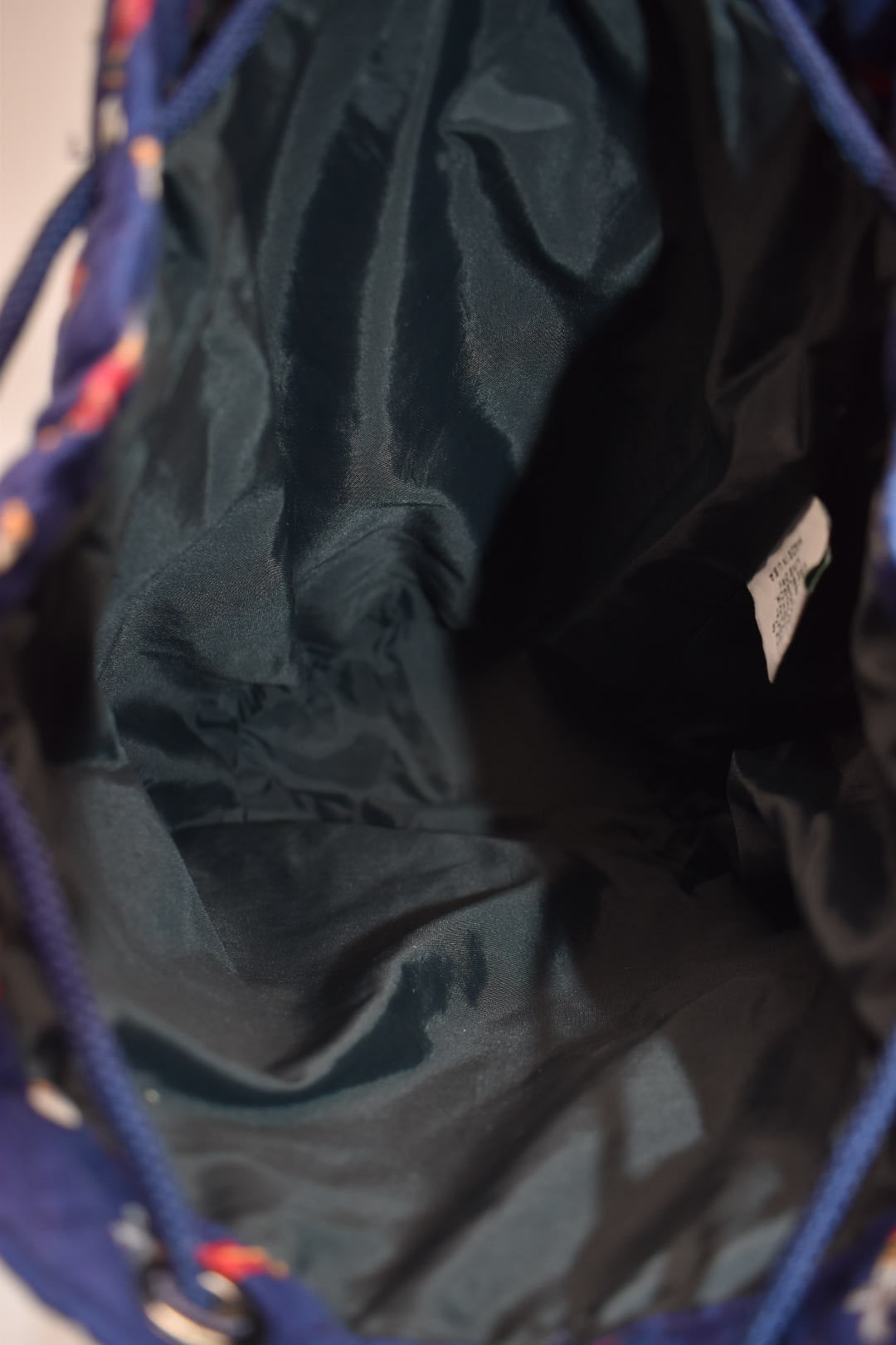 Vintage Vera Bradley Drawstring Sling Bag in "Golf Navy - 1995" Pattern