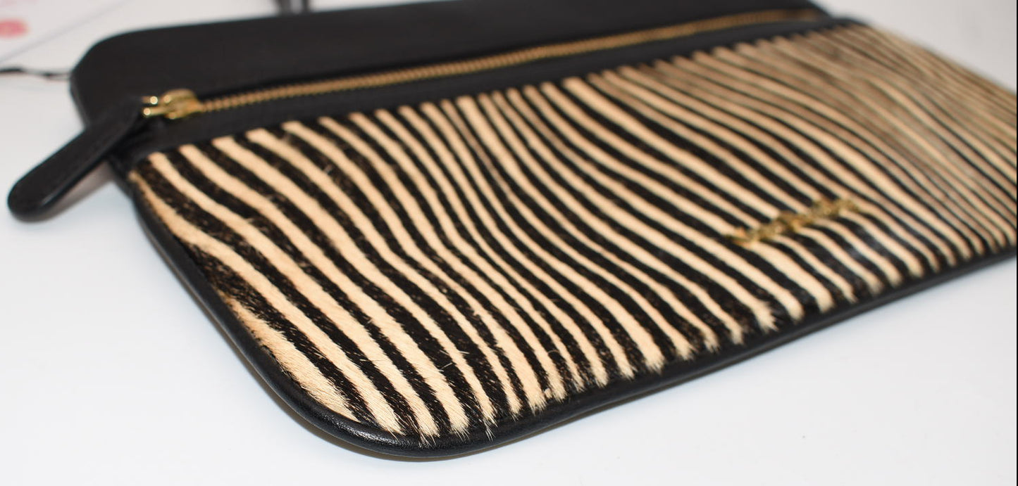 Vera Bradley Mia Leather Wristlet in "Uptown Stripes" Pattern