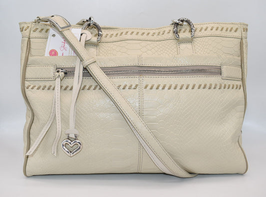 Brighton Cream Lace Python Shoulder Bag