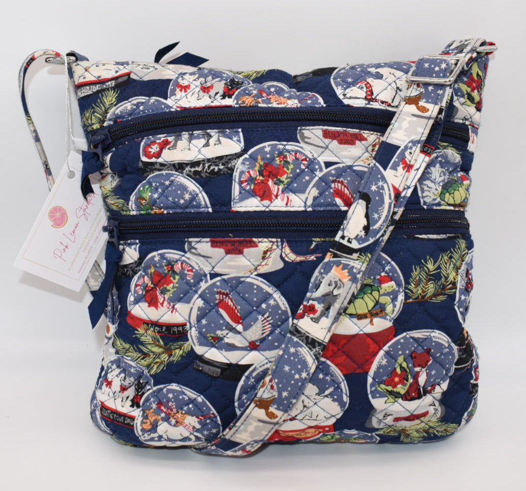 Vera Bradley in Triple Zip Hipster Crossbody Bag "Snow Globes" Pattern