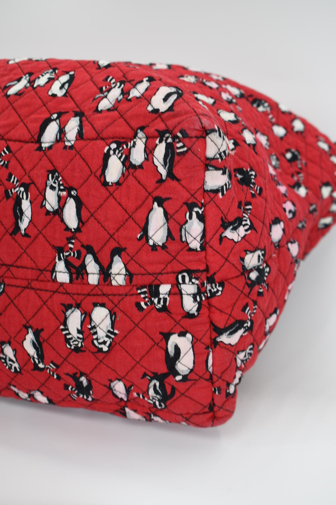 Vera Bradley Iconic Grand Tote Bag in "Playful Penguins Red" Pattern