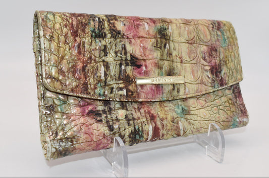 Brahmin Cordelia Checkbook Wallet in Amethyst Melbourne