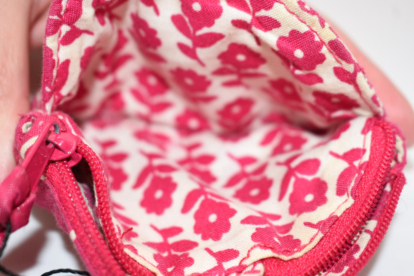 Vera Bradley Button Coin Purse in "Twirly Birds- Pink" Pattern