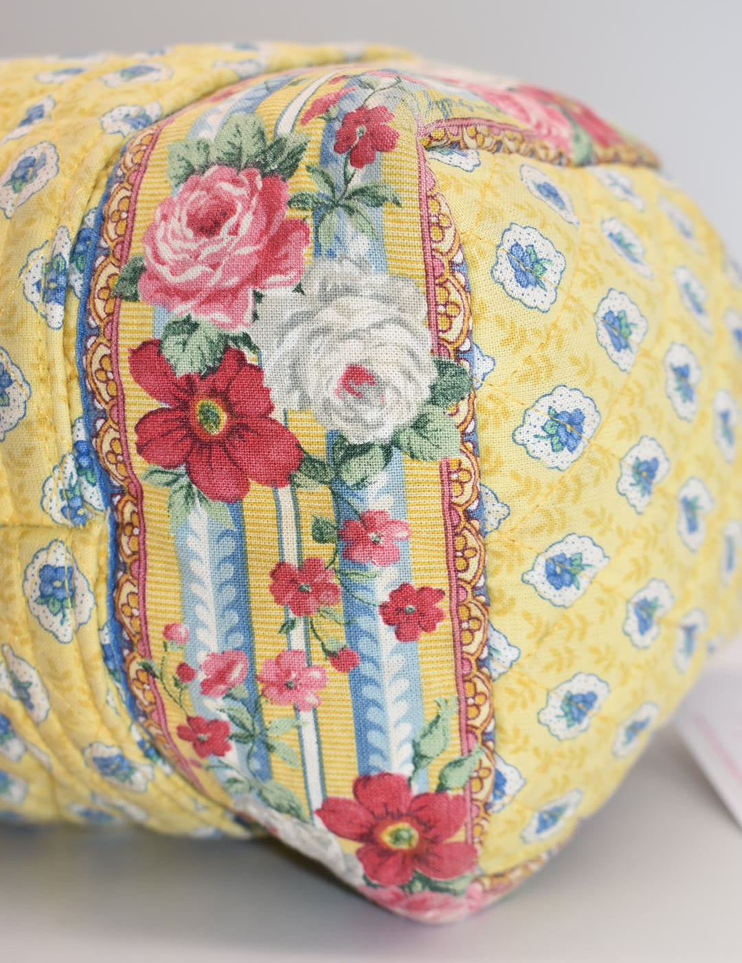 Vintage Vera Bradley Barrel Shoulder Bag in "Elizabeth-1997" Pattern