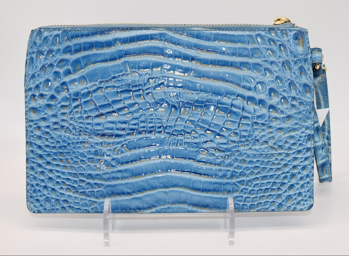 Brahmin Leather Wristlet in Aura Blue Melbourne
