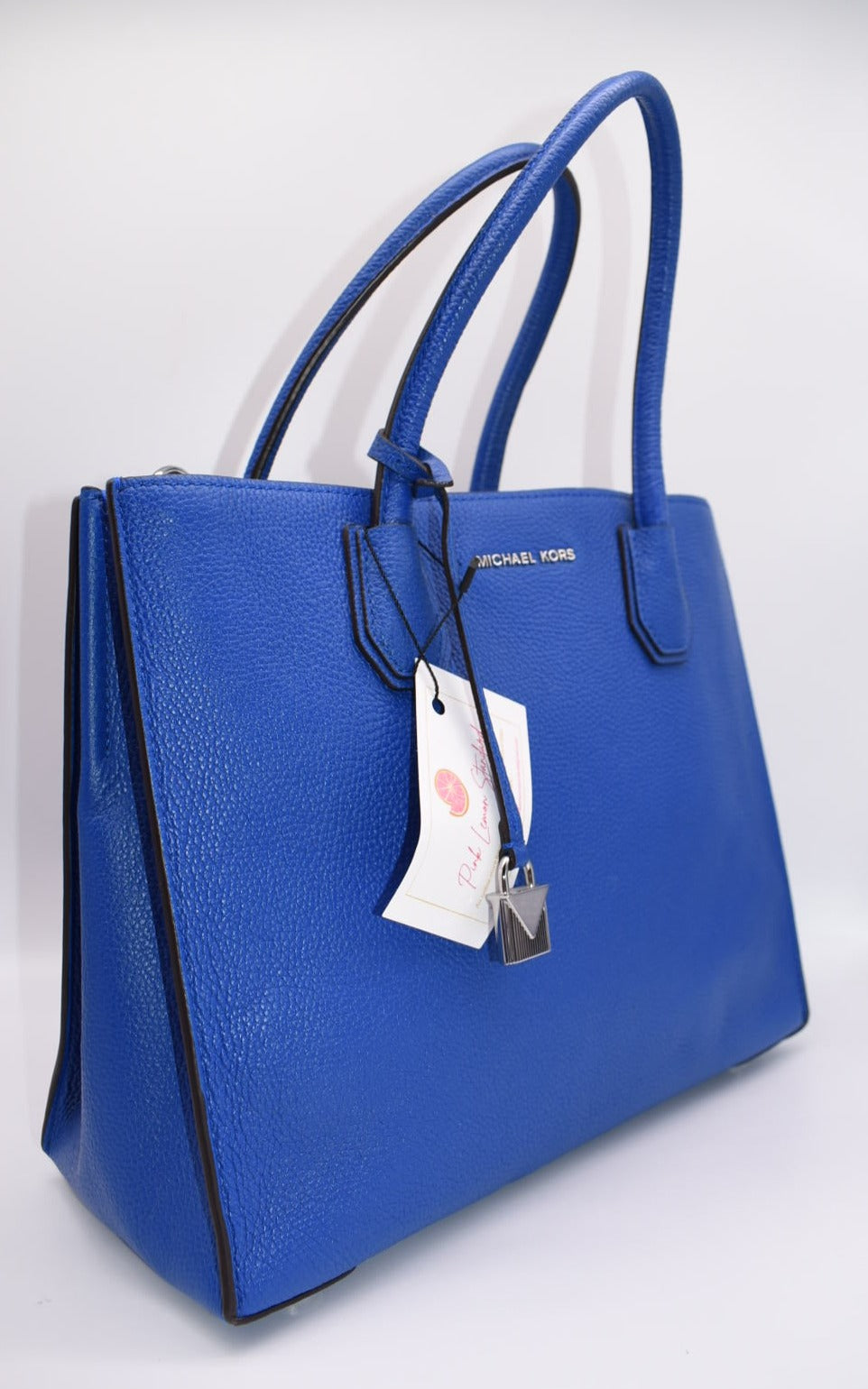 Michael Kors Mercer Large Bonded Leather Tote in Electric Blue