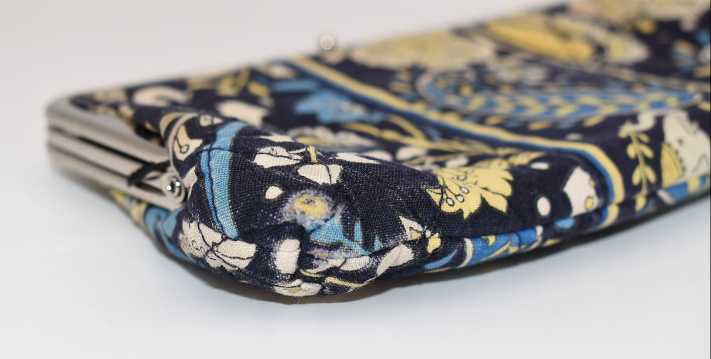 Vera Bradley Double Kisslock Wallet in "Ellie Blue" Pattern