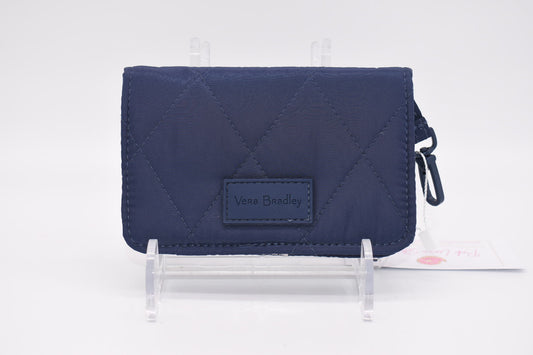 Vera Bradley Ultralight RFID Small Bifold Wallet in "Scroll Navy" Pattrn