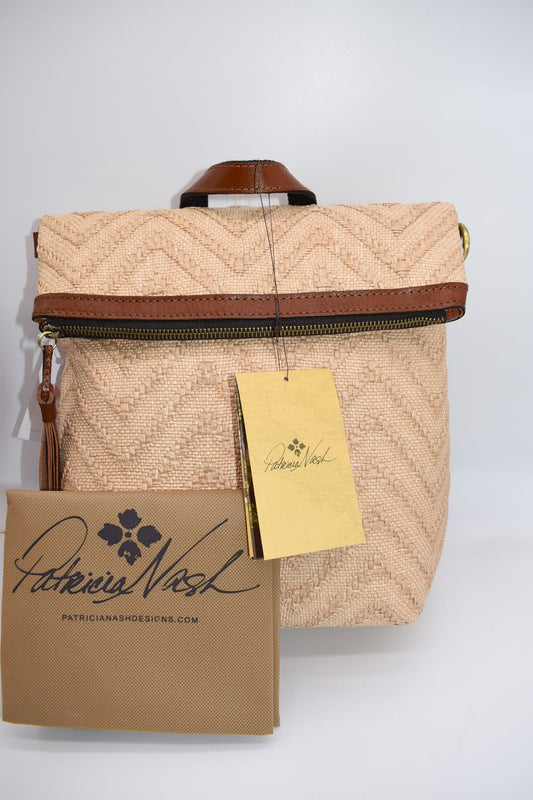 Patricia Nash Luzille Backpack in Natural Zig Zag Woven