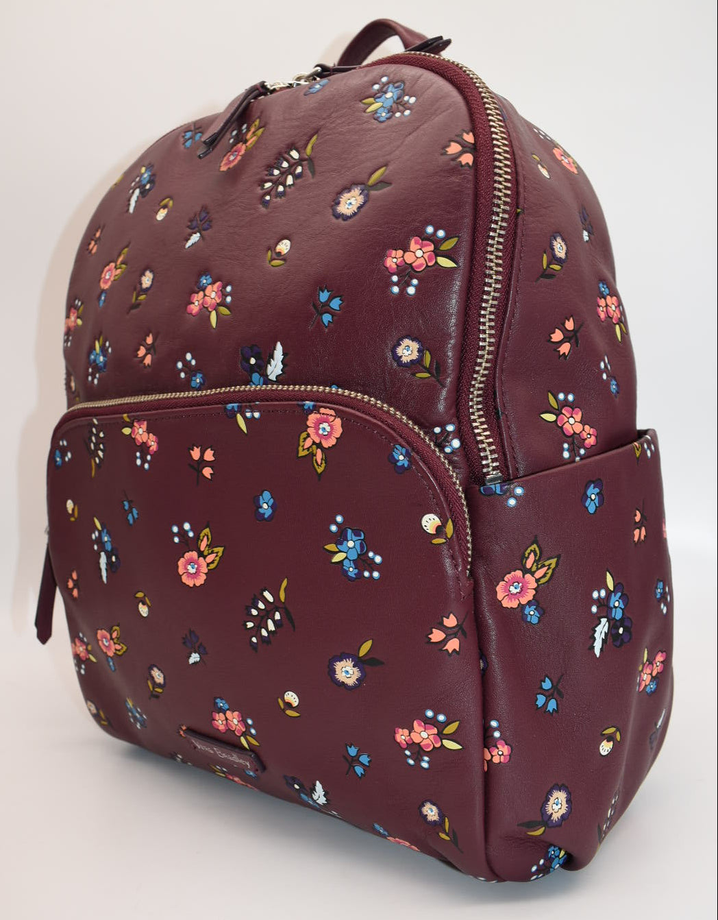 Vera Bradley Leather Carryall Backpack in "Mulled Wine" Pattern