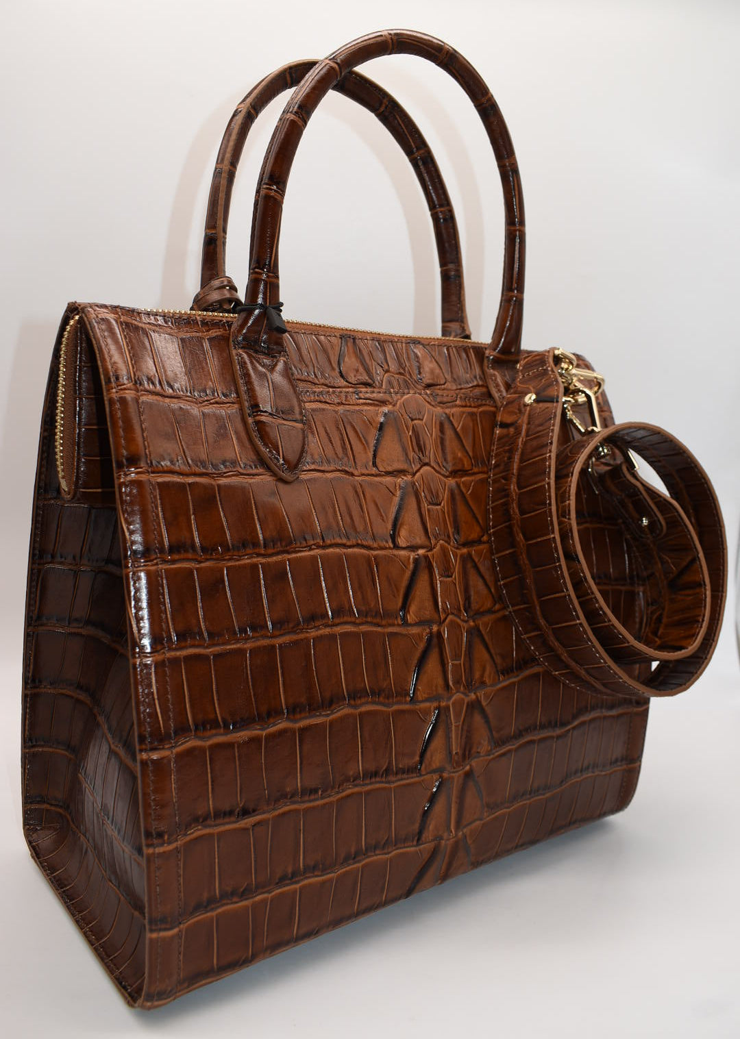Brahmin Caroline Satchel Bag in Chestnut Marana