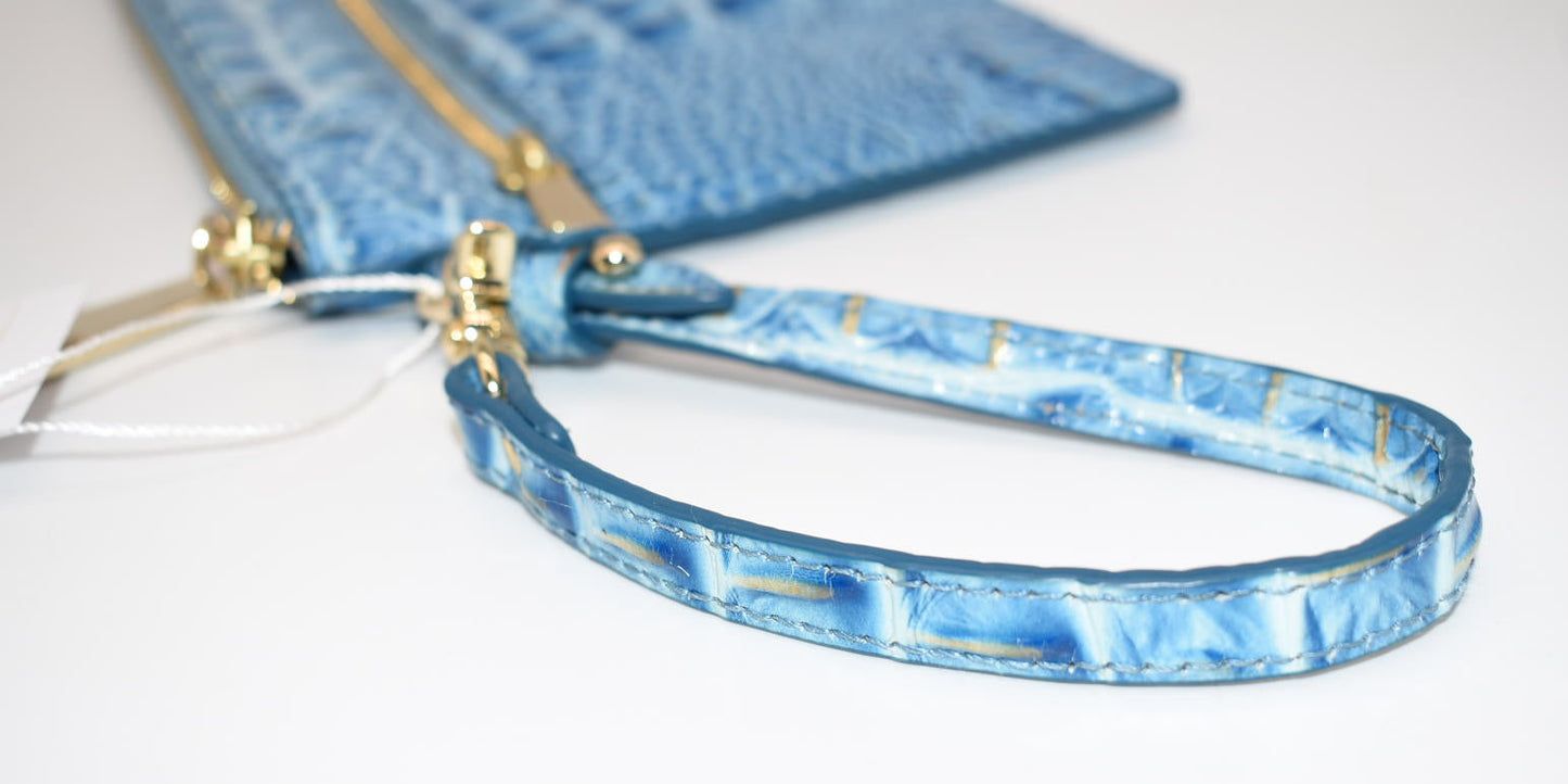 Brahmin Leather Wristlet in Aura Blue Melbourne
