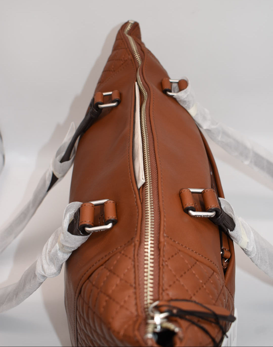 Vera Bradley Carryall Small Leather Tote Bag in Classic Mocha