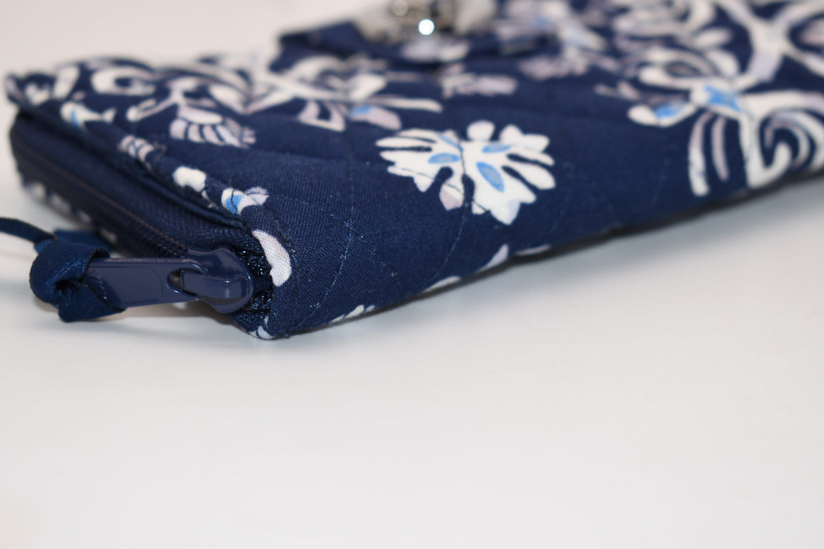 Vera Bradley RFID Turnlock Wallet in "Steel Blue Medallion" Pattern