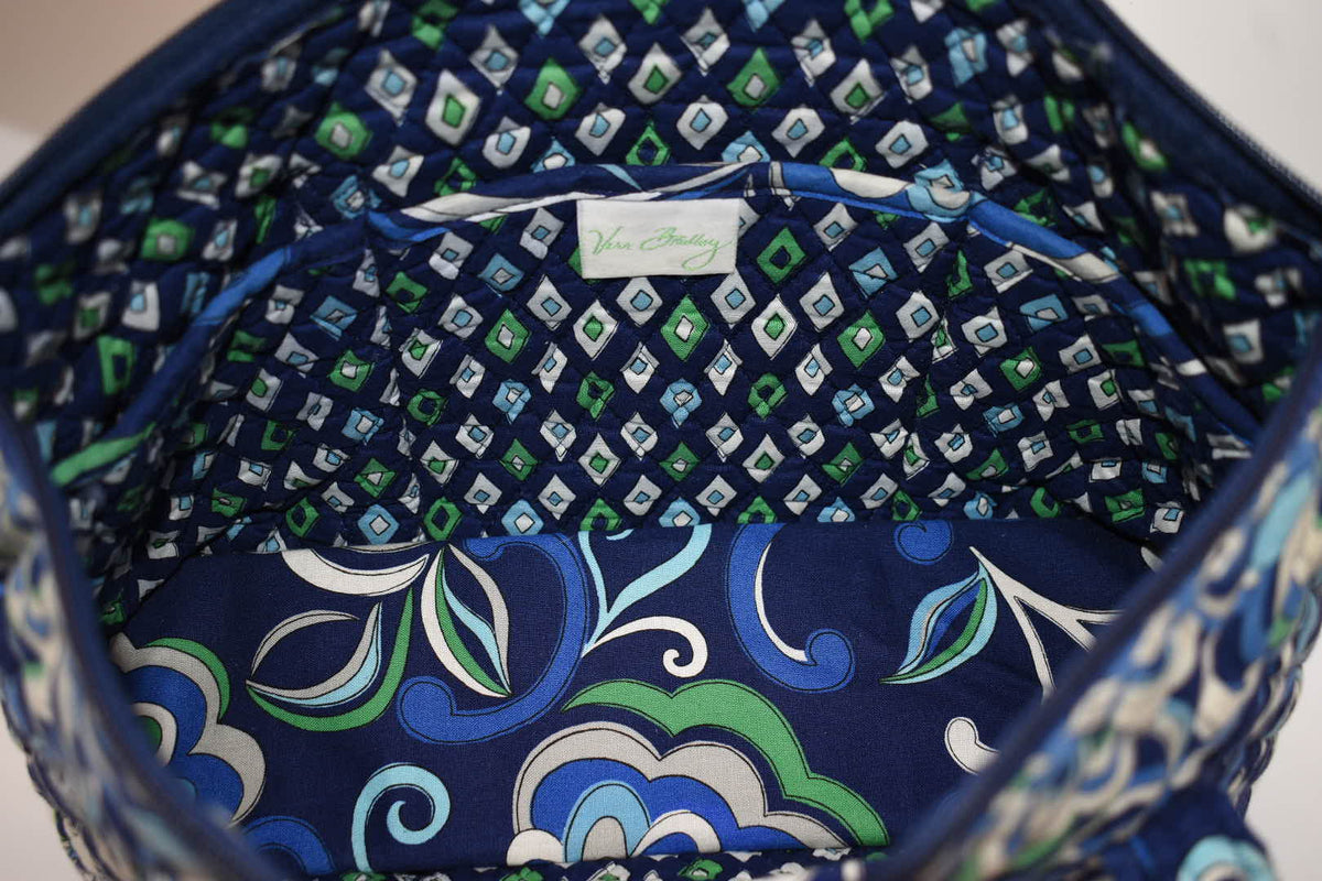 Vera Bradley Large Betsy Shoulder Tote Bag in "Blue Mediterranean" Pattern