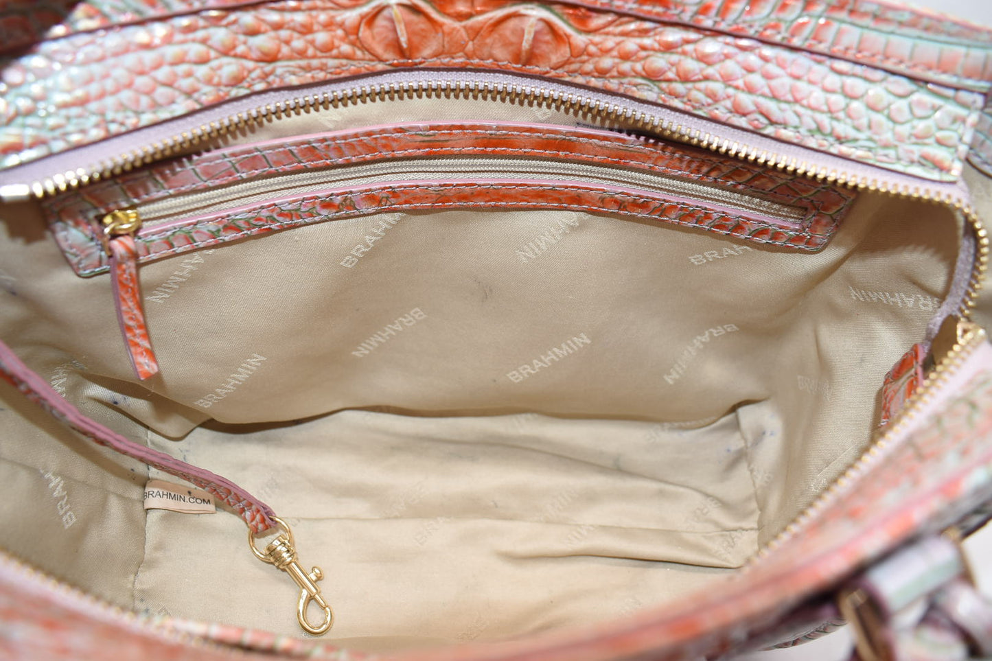 Brahmin Small Ashlee Satchel Bag in Flirty Ombre Melbourne