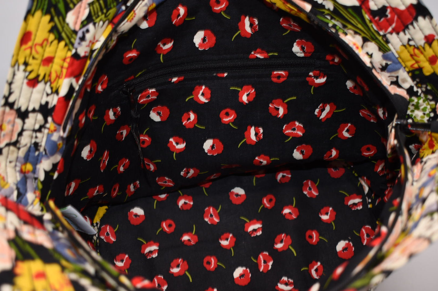 Vera Bradley Large Angled Tote Bag in "Poppy Fields" Pattern