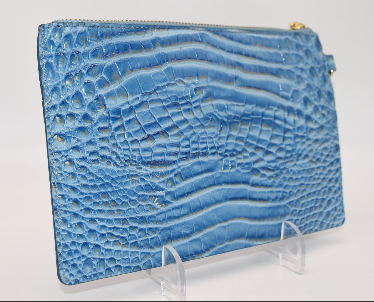 Brahmin Leather Wristlet in Aura Blue Melbourne