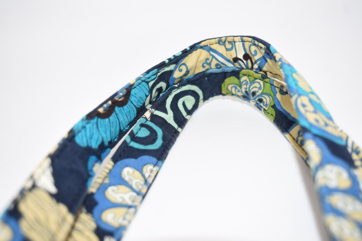 Vera Bradley Large Curvy Tote Bag in "Mod Floral Blue" Pattern