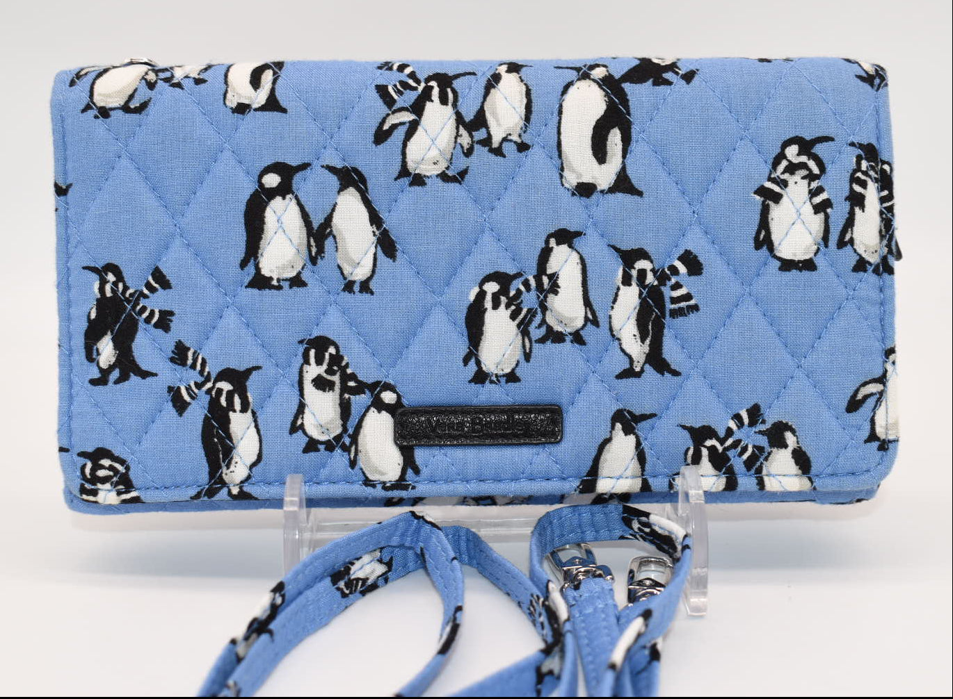 Vera Bradley Wallet Crossbody Bag in "Playful Penguins - Blue" Pattern