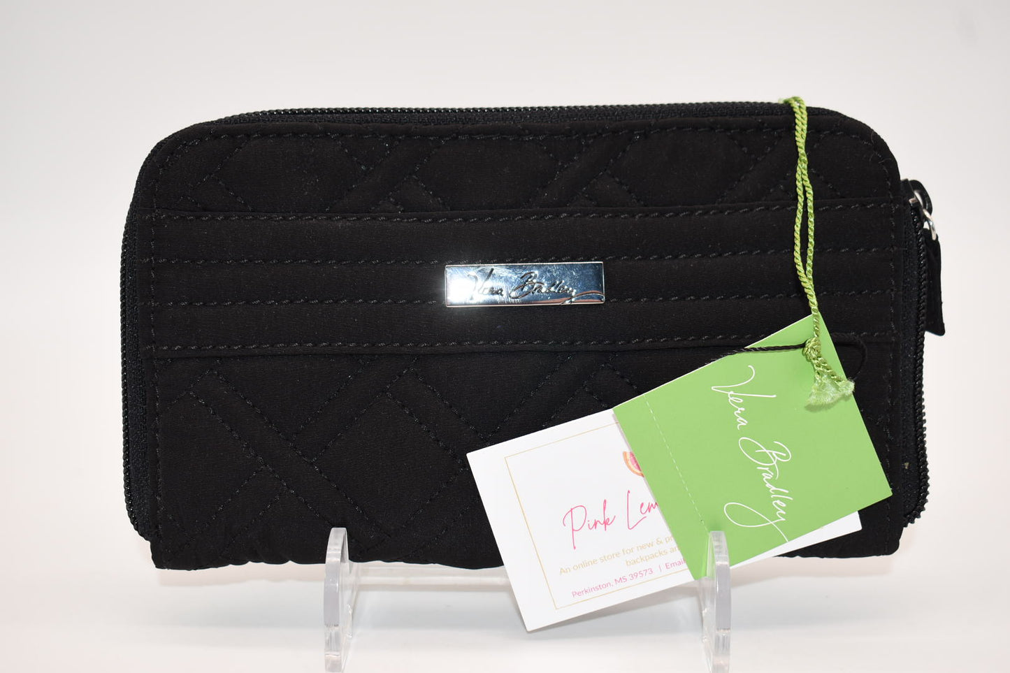 Vera Bradley Zip Around Wallet/ Demi Clutch in Microfiber Black
