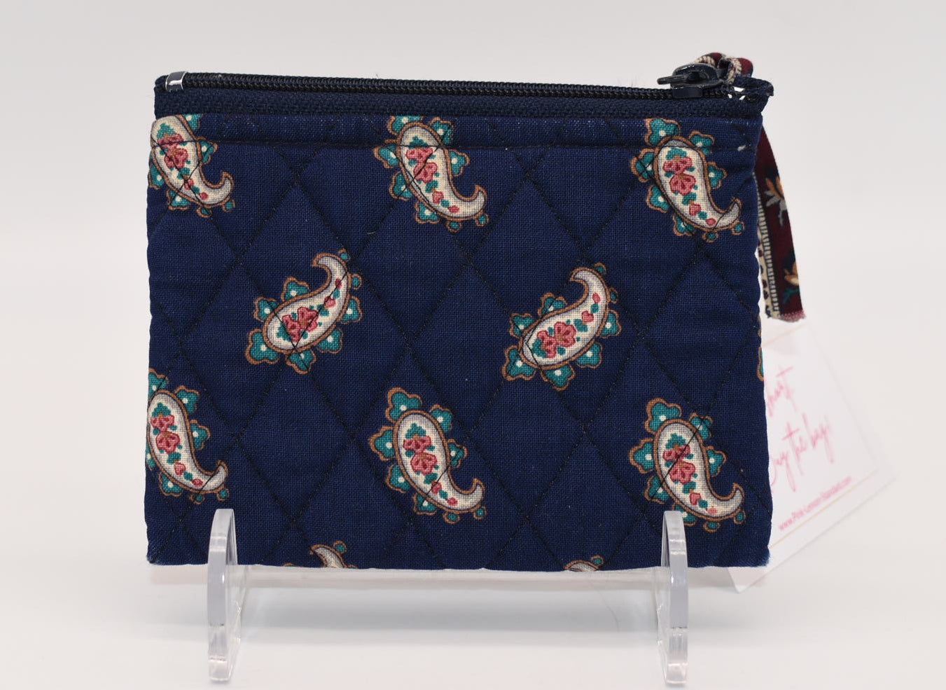 Vintage Vera Bradley Zip Coin Pouch in "Navy - 1991" Pattern