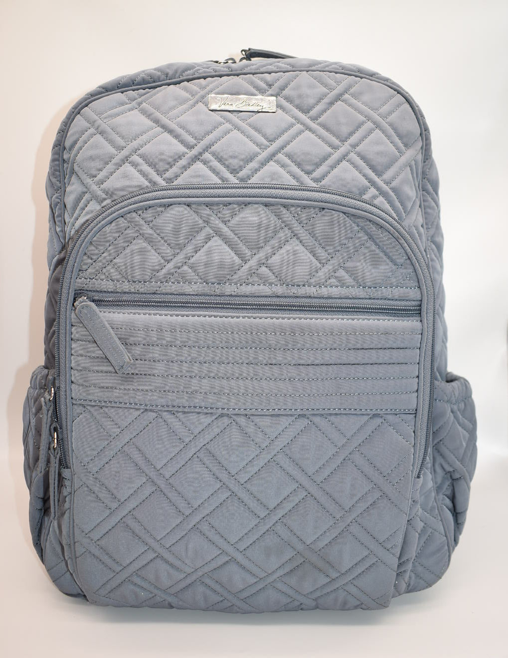 Vera Bradley Microfiber Campus Backpack in Gray