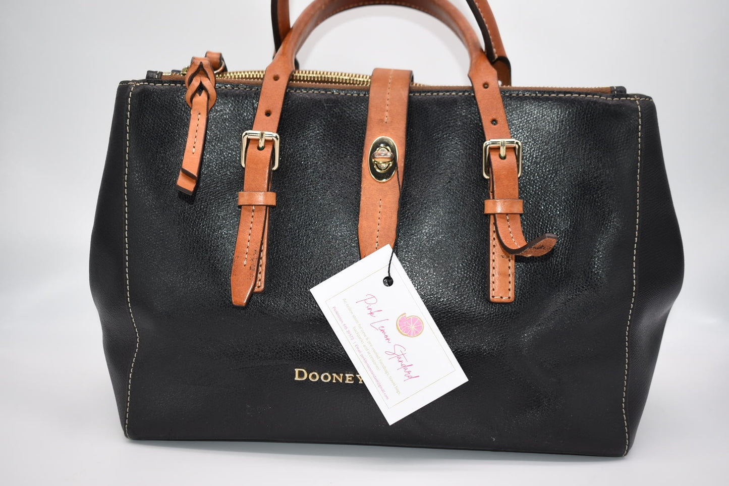 Dooney & Bourke Miller Saffiano Leather Double Zip Satchel Bag