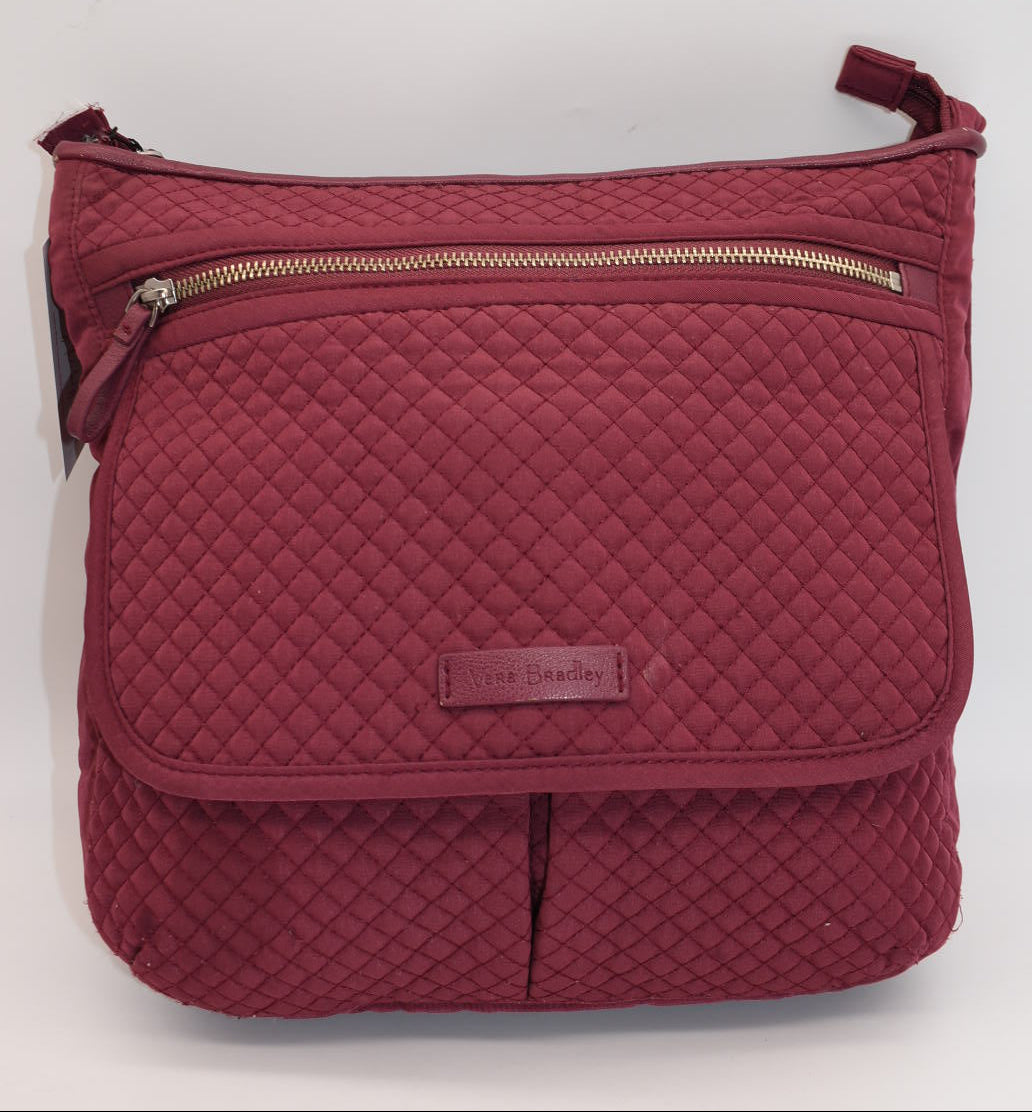 Vera Bradley Microfiber Double Zip Mailbag Crossbody Bag