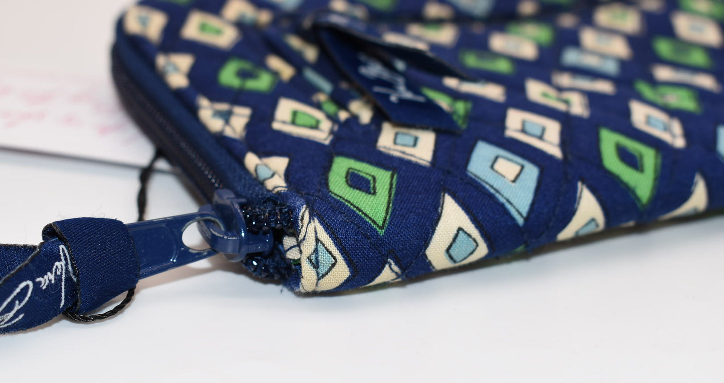 Vera Bradley Zip Around Wallet in "Mediterranean Blue" Pattern