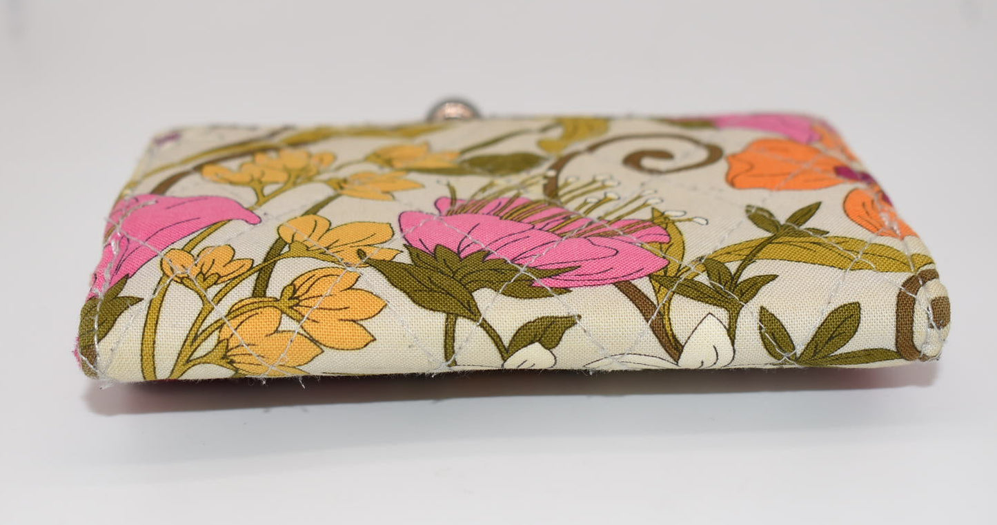 Vera Bradley Kisslock Trifold Wallet in "Tea Garden" Pattern