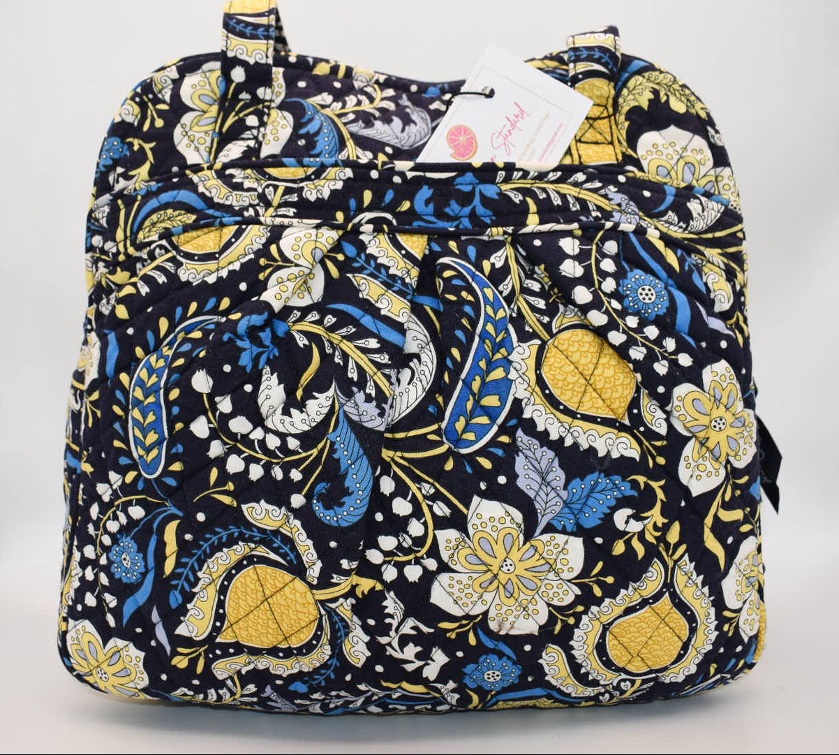 Vera Bradley Sweet Pleat Zip Tote Bag in "Ellie Blue" Pattern