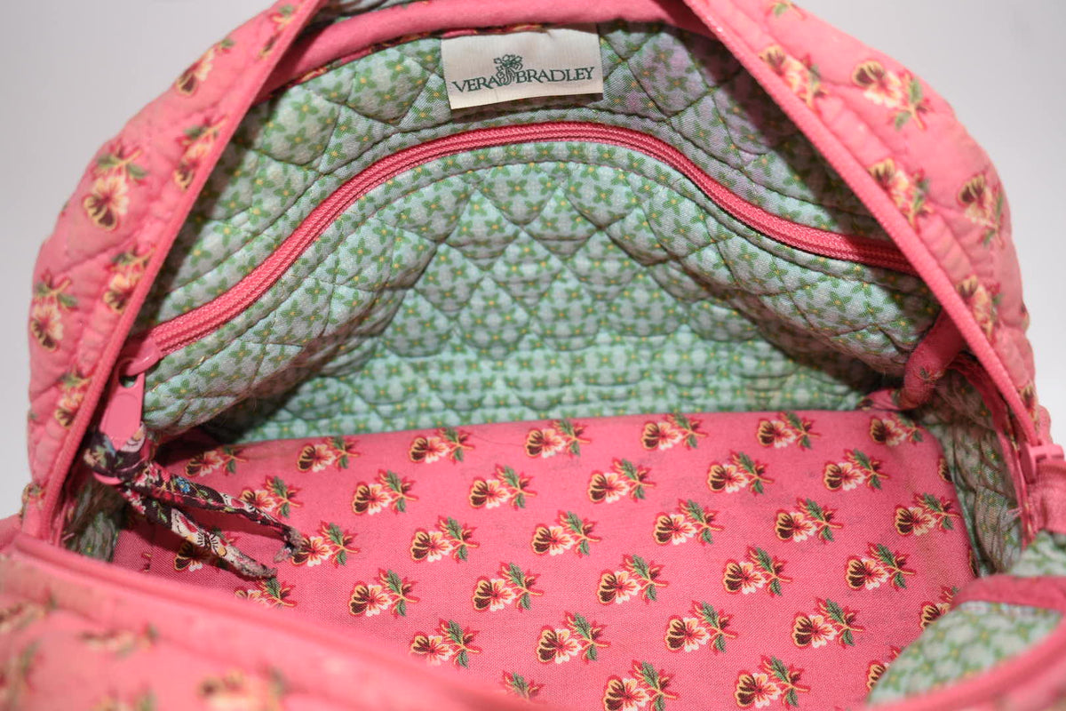 Vera Bradley Small Bowler Satchel Bag in "Pink Pansy" Pattern