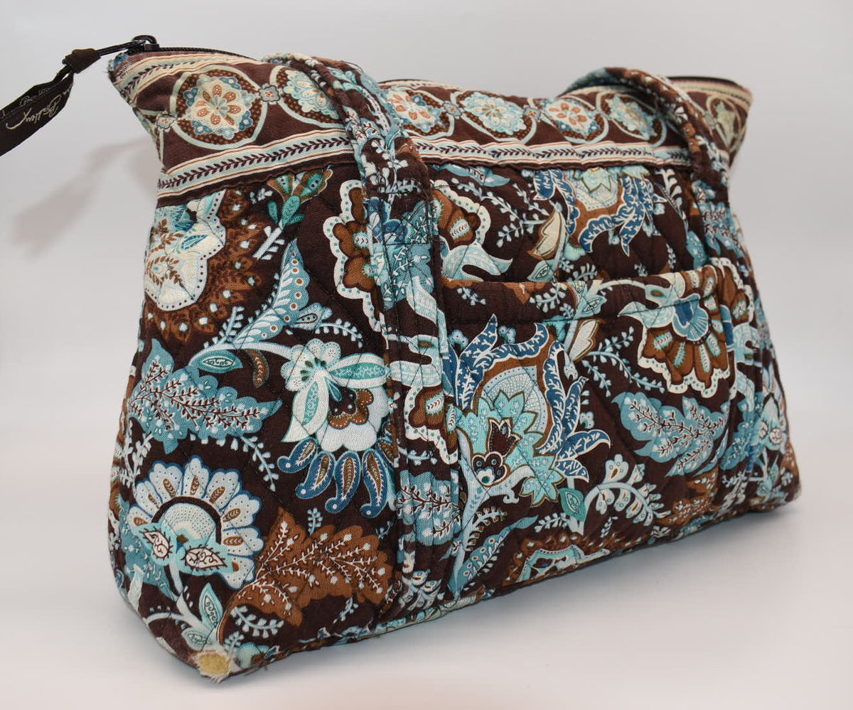 Vera Bradley Large Betsy Shoulder Tote Bag in "Java Blue" Pattern
